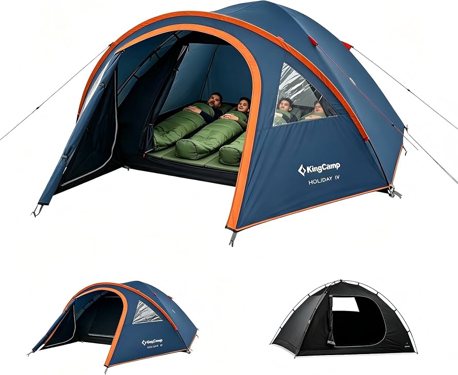 amazon-tenda-campeggio-188vpz-1.jpg KingCamp Tenda da Campeggio 3 4 Persone con Veranda, Impermeabile 3000 mm | Doppio Strato,Finestre PVC, Porta E ,Vestibolo Portaoggetti, Montaggio Rapido in 10 Min per Festival, Weekend e Giardino : Amazon.it: Sport - immagine 1