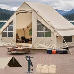Tenda da Campeggio Con Tettoia, Capanna per 4 6 Persone, Glamping, Telo Parasole, Facile da Montare, Impermeabile, per Esterni, Gonfiabile Con Coperta da Picnic (ICTENT L) : Amazon.it: Sport e tempo libero