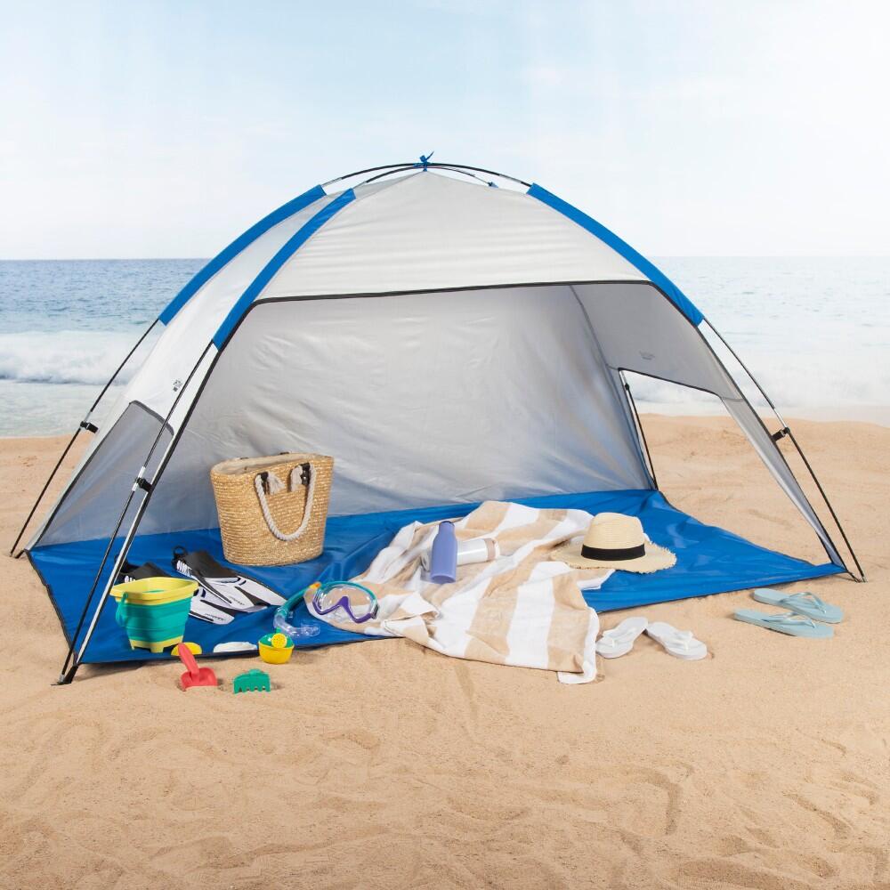 decathlon-tenda-mare-537jel-1.jpg Aktive Tenda da vento e da spiaggia per 2 persone UV50 con finestre e pavimento - immagine 1