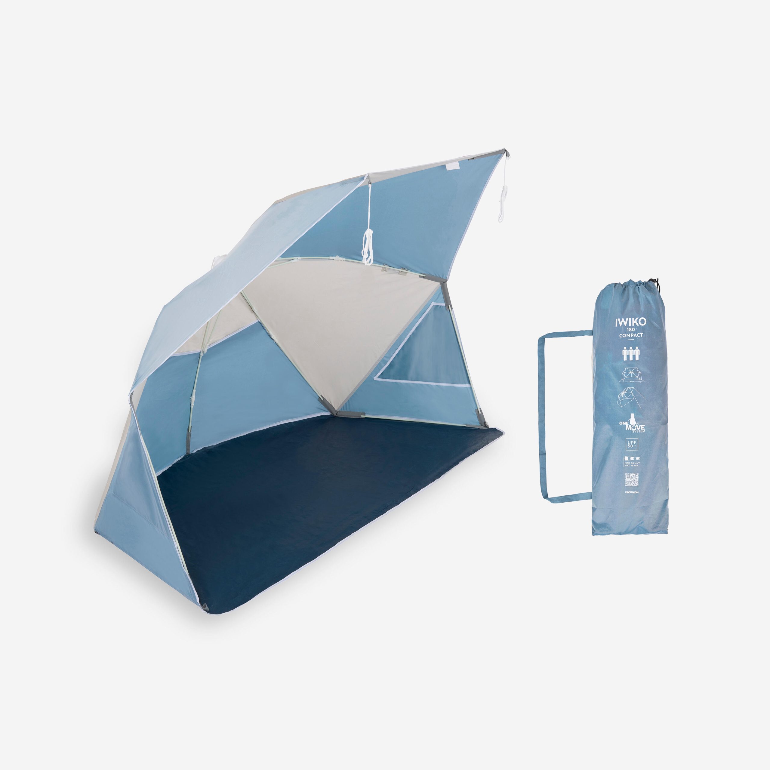 decathlon-tende-mare-850rhq-1.jpg Tenda spiaggia IWIKO 180 3 posti UPF 50+ grigio beige | Decathlon - immagine 1