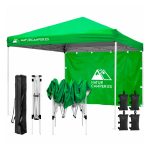 Gazebo Pieghevole 3x3m Pop up Impermeabile Anti UV Spiaggia Campeggio Verde