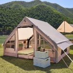 Tenda da campeggio gonfiabile con pompa grande tenda impermeabile per campeggio facile installazione tenda calda in tela per 4 8 persone tecnologia di soffiaggio dell'aria : Amazon.it: Sport e tempo libero