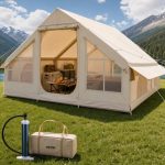 VEVOR Tende Gonfiabili per Campeggio, Tenda Gonfiabile per 5 8 Persone con Pompa a Mano, Tenda da Glamping 300D Oxford 4 Stagioni con Jack per Stufa, ...
