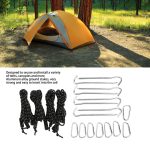 Pali per tende da campeggio con corde antivento da 2 m, fibbie in alluminio per avventure da picnic all'aperto