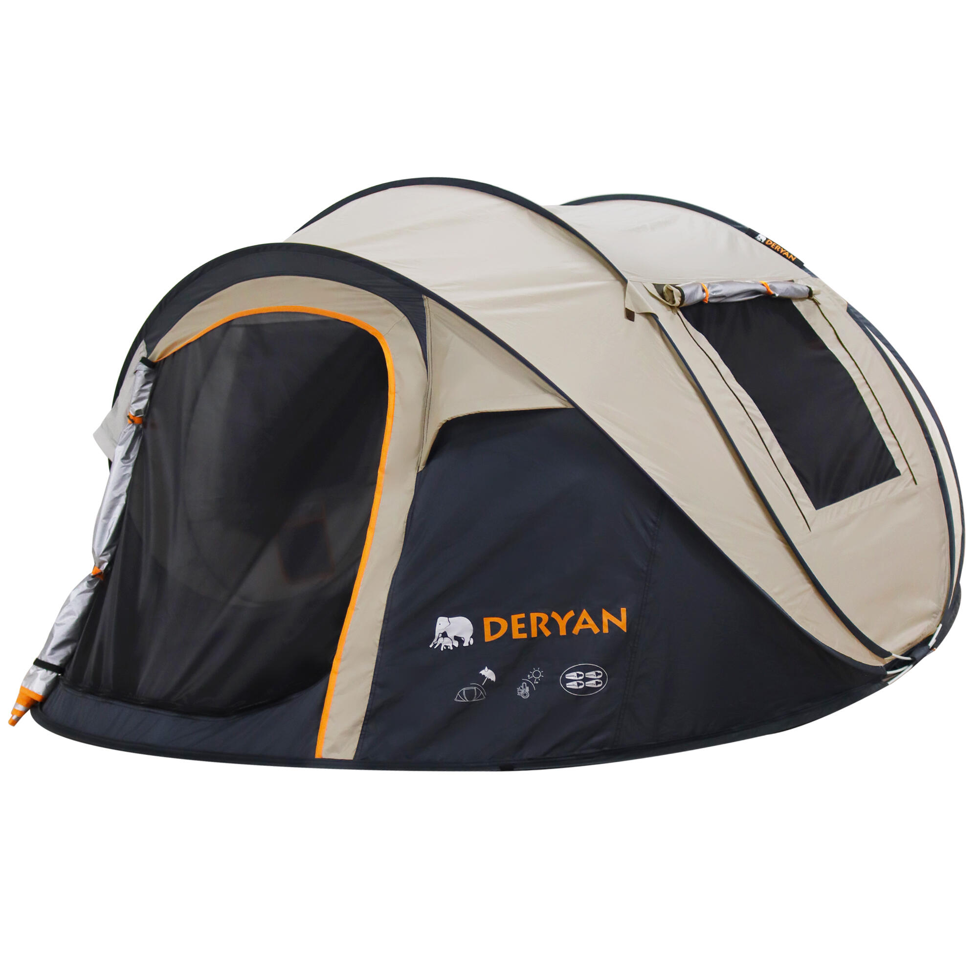 quechua-tende-da-campeggio-896rdh-1.jpg Tenda Pop Up di lusso 4 pers. 5000MM colonna d'acqua Anti UV 50+ Sabbia - immagine 1