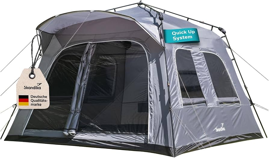 skandika-tende-761ogc-1.jpg Skandika Tenda da Campeggio Hognes 4 Protect Quick Start | per 4 persone, montaggio semplice, impermeabile, UPF 50+, zanzariera : Amazon.it: Sport e tempo libero - immagine 1