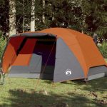Tenda da campeggio con veranda 4 persone arancione impermeabile
