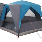 mtlskopl Tenda da campeggio per 5 persone, grande tenda a cupola con aste in acciaio, 333 x 317 x 194 cm, ideale per campeggio e giardino, borsa per il trasporto, blu e