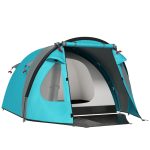 Outsunny Tenda da Campeggio 3 Posti con Camera e Veranda Azzurro | Aosom Italy