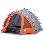 Tenda igloo 3 posti apertura rapida grigio/arancione COMFORTXL