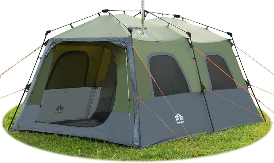 tenda-campeggio-8-posti-400xgr-1.jpg Night Cat Tenda Familiare 8 Posti : Stufa 2 Camere Grandi Veranda | Ampio Spazio Tenda 4 Stagioni Ripiegamento Facile Due Porte Per La Ventilazione : Amazon.it: Sport e tempo libero - immagine 1