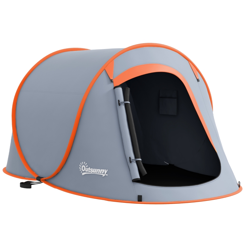 tenda-da-campeggio-1-posto-756zzs-1.jpg Outsunny Tenda da Campeggio Pop Up con Borsa da Trasporto Grigio | Aosom Italy - immagine 1