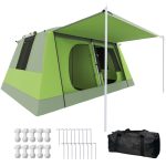 Outsunny Tenda da Campeggio con Veranda, Tenda Famigliare per 4 Persone, in Poliestere, 405x305x225 cm | Aosom Italy