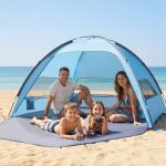 VEVOR Tenda da Spiaggia Parasole per Mare per 4 Persone, Tenda da Sole Portatile con Borsa per il Trasporto e Ancoraggi a Terra, Ombrellone da ...