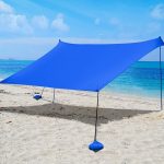 Costway Tenda da spiaggia in lycra con borsa di trasporto e 4 sacchi di sabbia, Tenda leggero per campeggio e pesca 3x2,8m Blu | FAVI.it