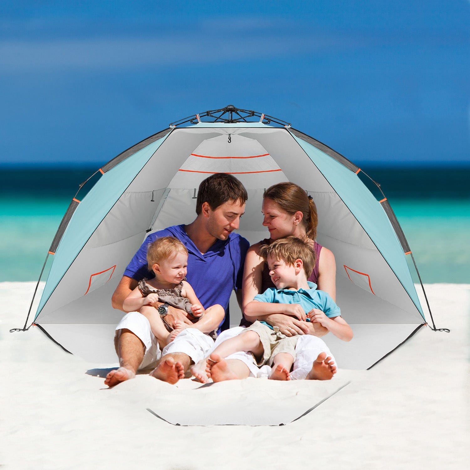 tenda-da-sole-per-spiaggia-737urv-1.jpg 3 4 Person Luxury Beach Tent with UPF 50+ Rated Sun Protection - immagine 1